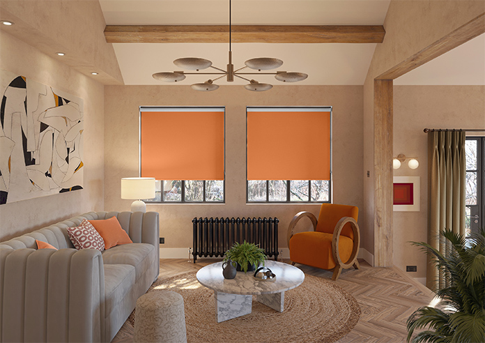 Rimini (Blackout), Tangerine - Roller Blind - Image 8
